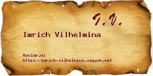Imrich Vilhelmina névjegykártya